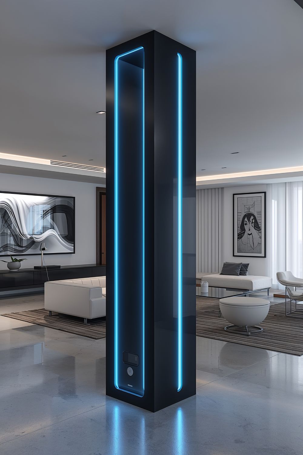 Modern Smart Pillar Design With Integrated LED Lighting Technology