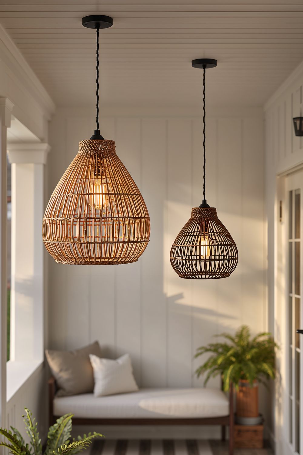 Moroccan Woven Pendant Lights For Boho Porch Ambiance