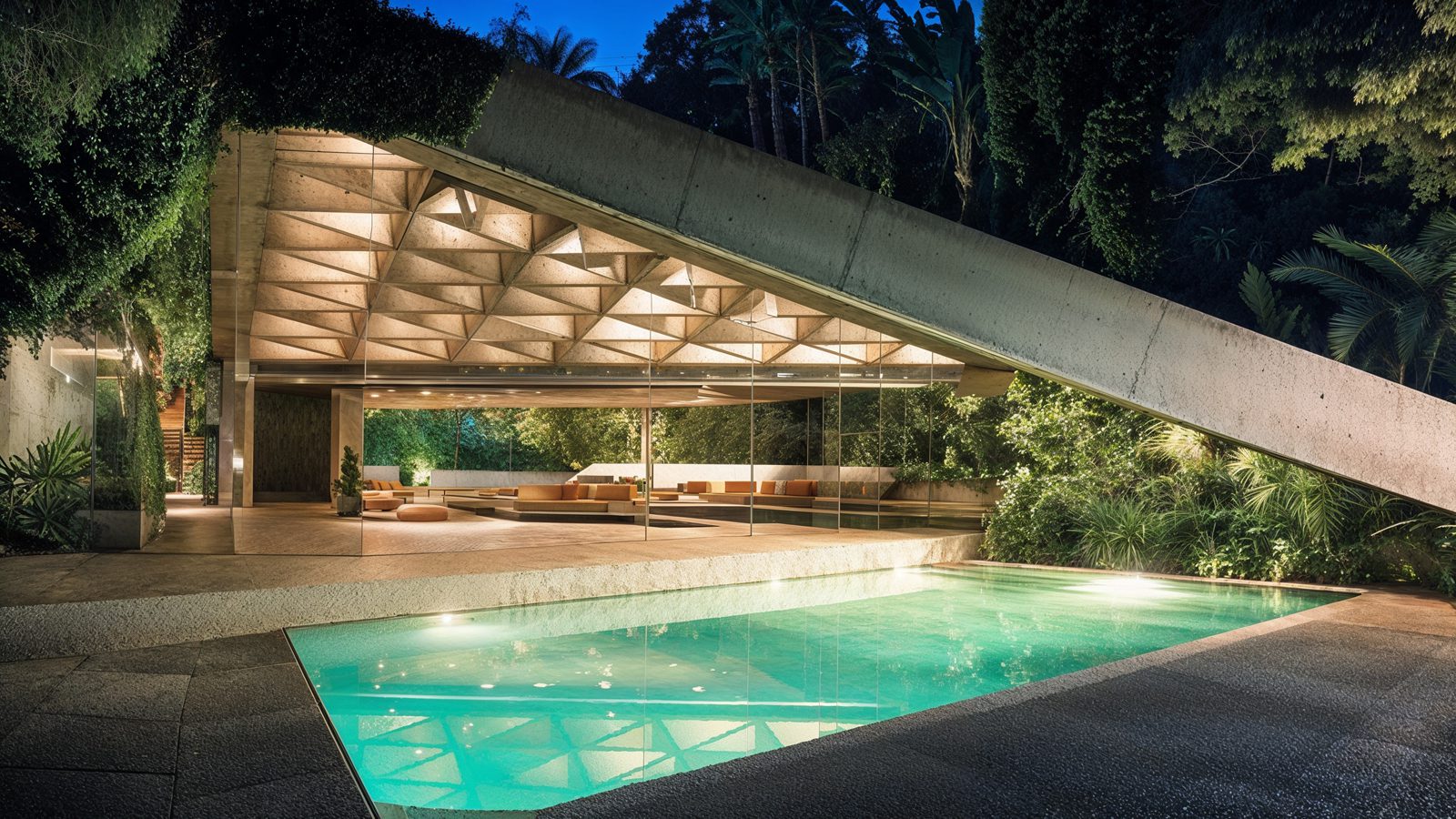 night view of poolside at sheats%e2%80%93goldstein residence