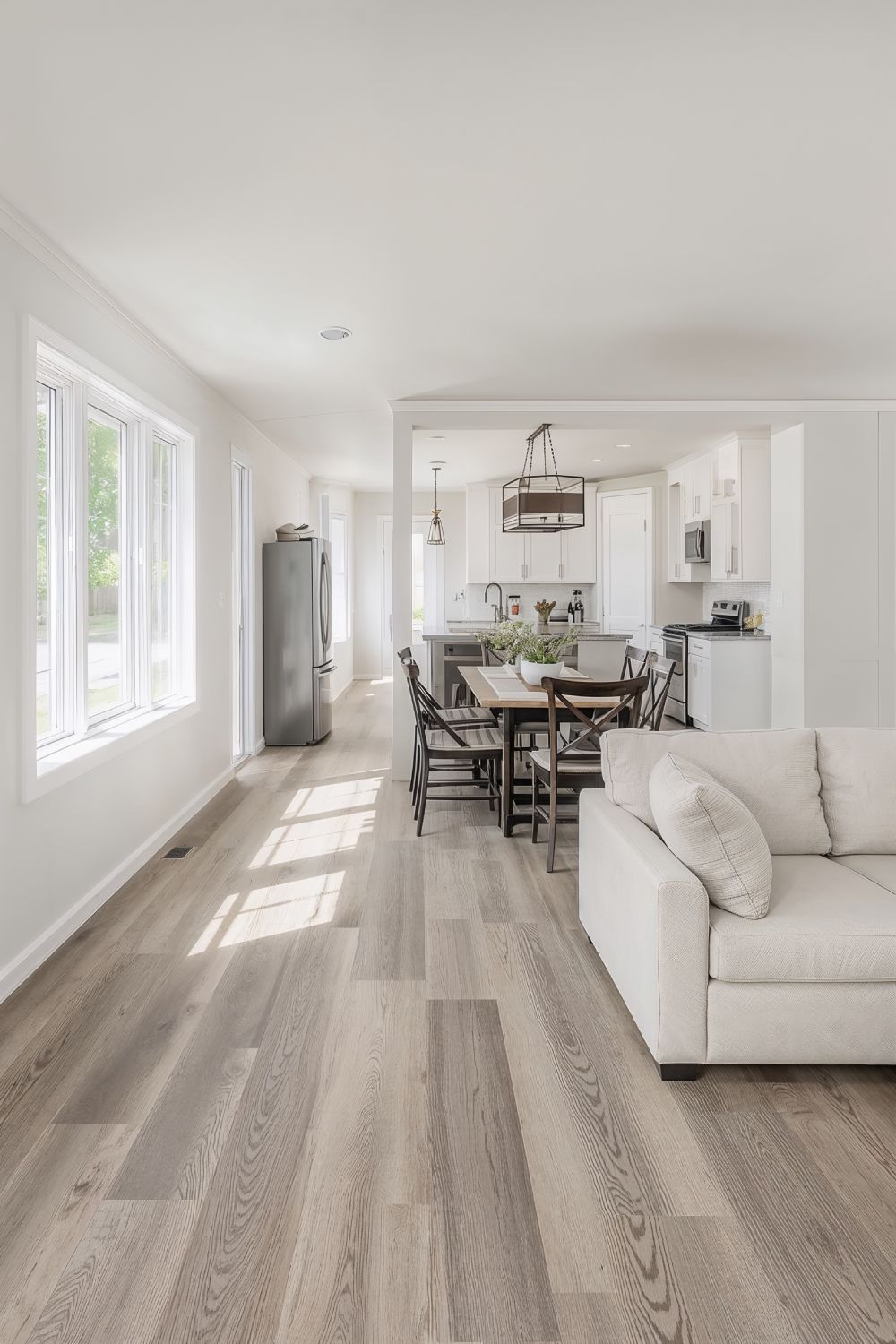 Open Concept Mobile Home Living Room And Kitchen Layout