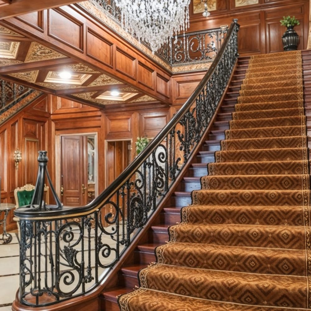 02 opulent double staircases in the foyer