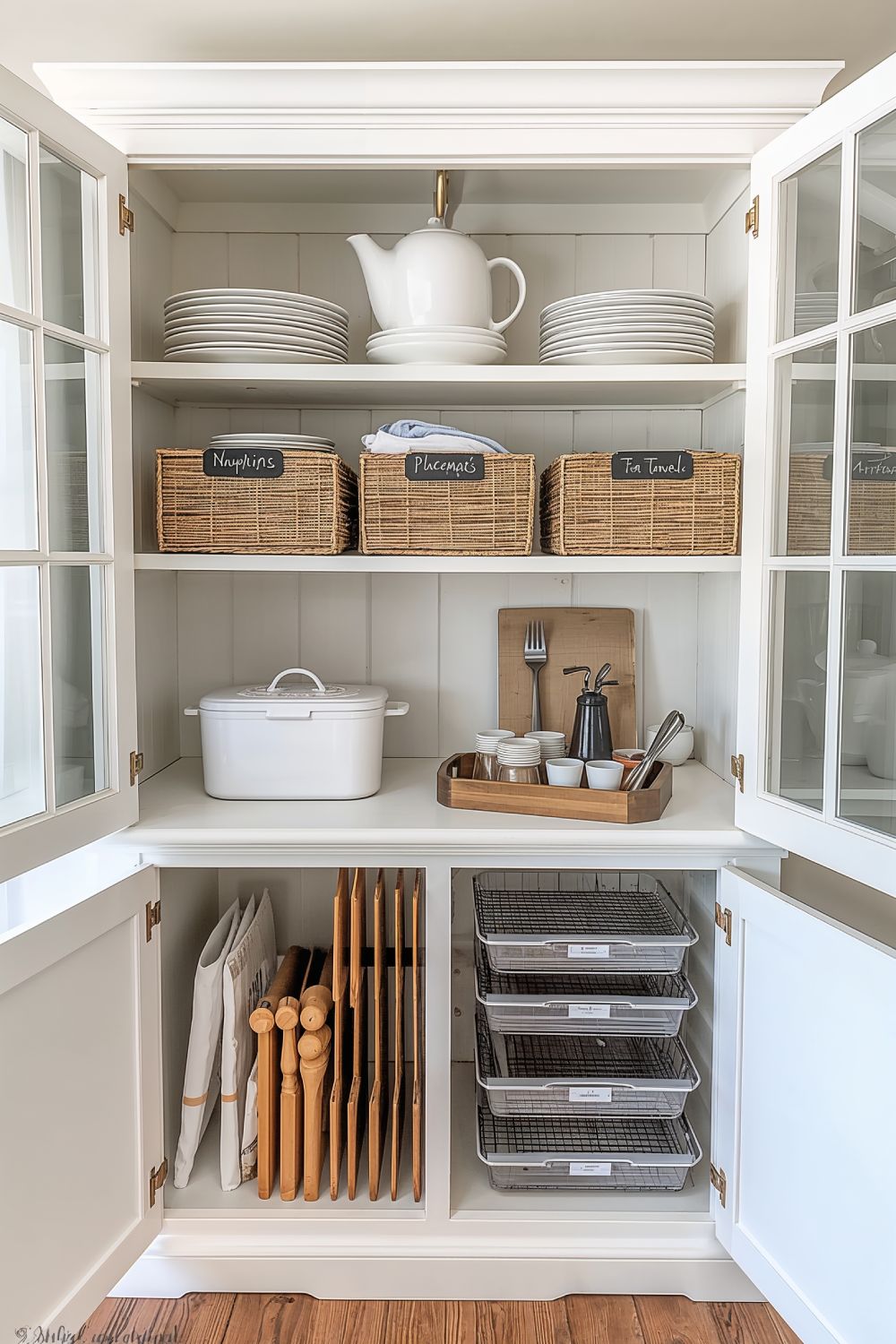 Organized Farmhouse Hutch With Storage Solutions