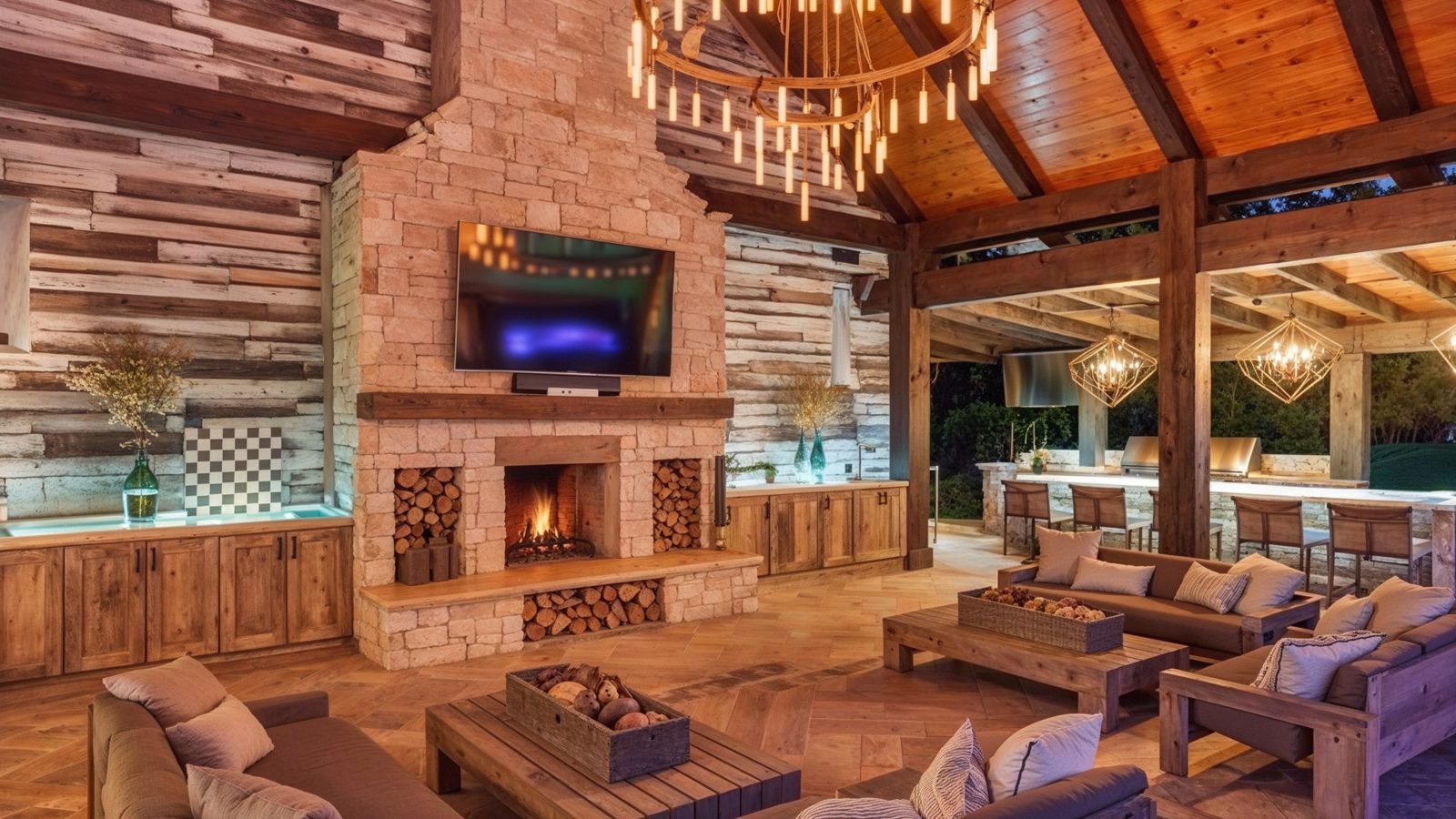 outdoor infinity pool and entertainment haven