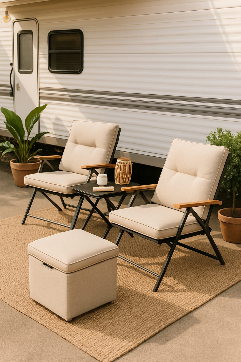 Portable RV Patio Furniture And Storage