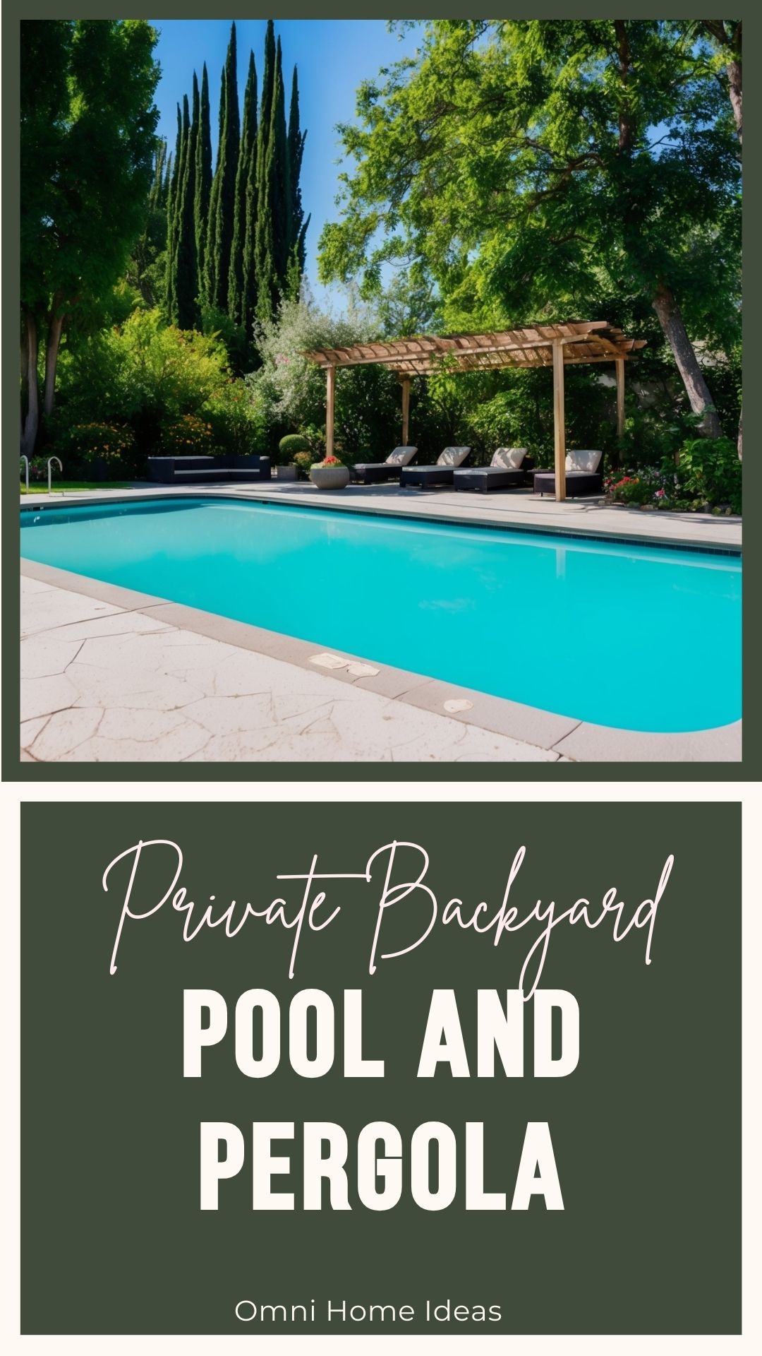 private backyard pool and pergola