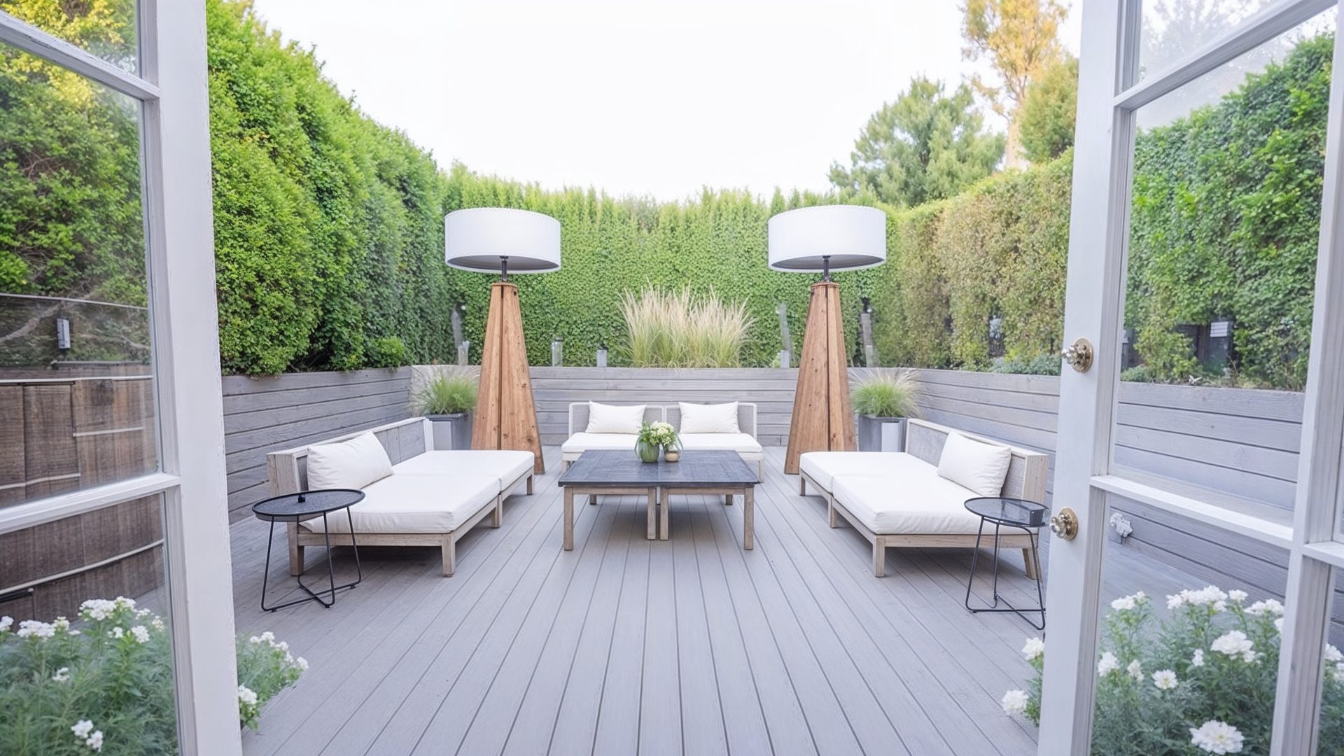 Private Deck Seating Area Holmby Hills Estate Outdoor Entertai