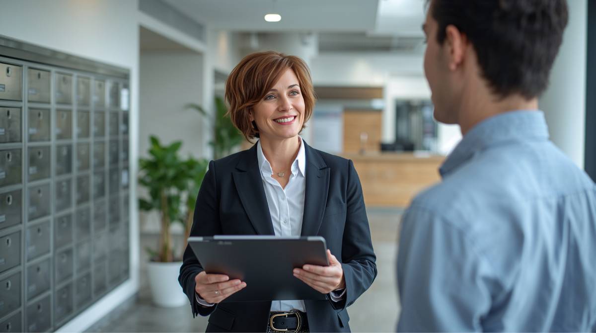 Property Manager Overseeing Apartment Building