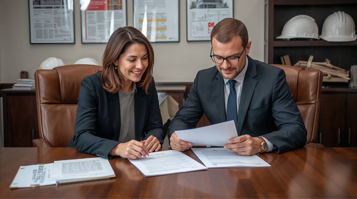 Property Manager Reviewing Compliance Documents