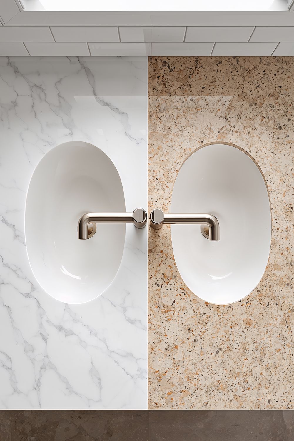 Quartz And Granite Bathroom Countertops With Natural Veining