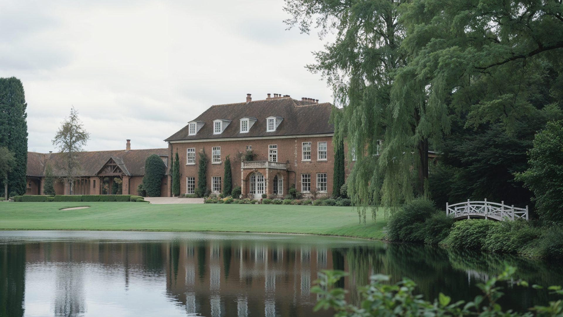 Rear Lake View Of Elton John%E2%80%99s Woodside Mansion