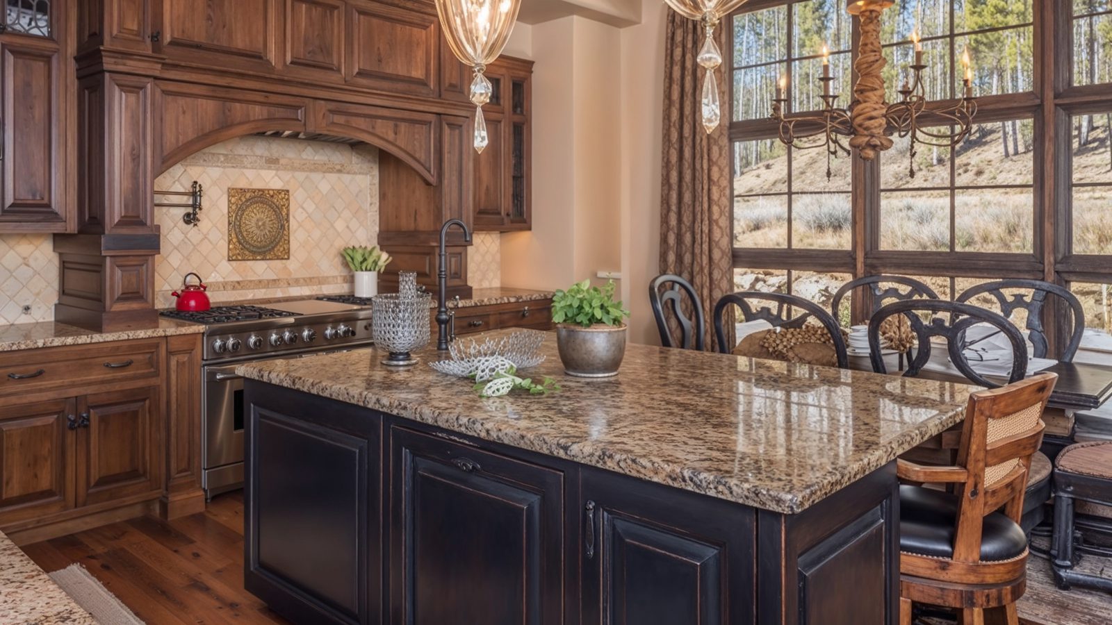 rustic montana kitchen with elegant finishes