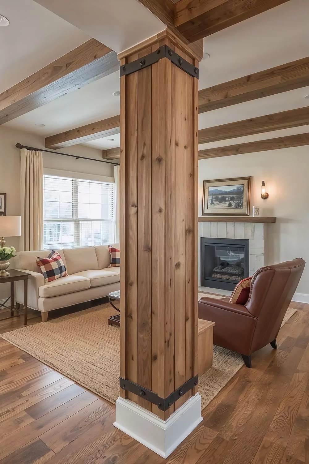 Rustic Wooden Pillar Design For Cozy Living Spaces