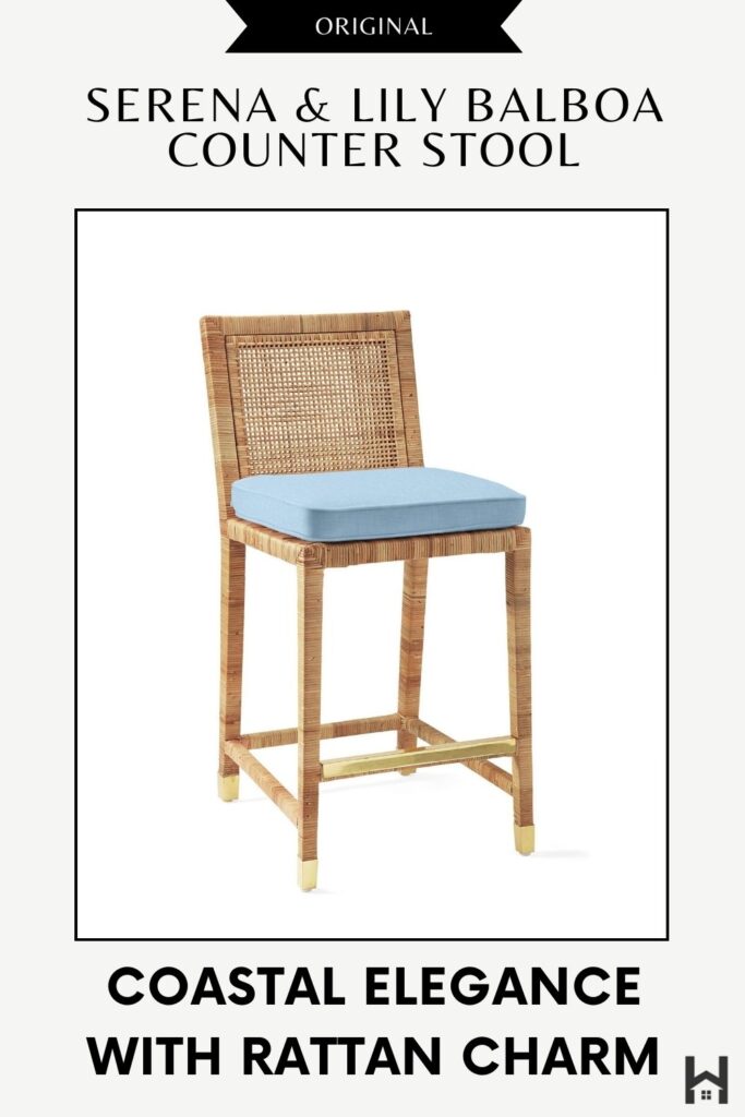 serena & lily balboa counter stool coastal elegance with rattan charm