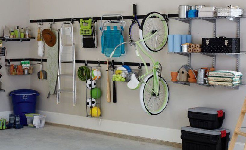 set up a bike rack or sports gear wall