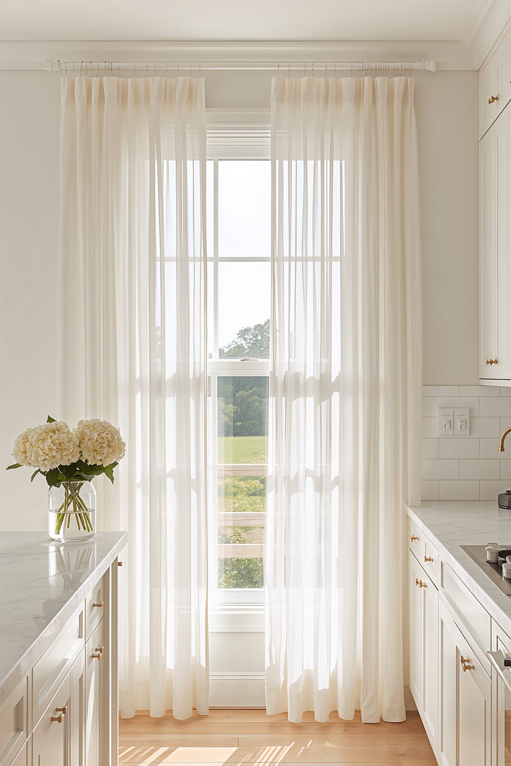 Sheer Farmhouse Kitchen Curtains