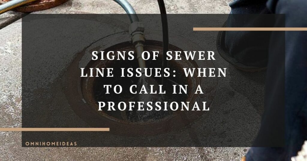 signs of sewer line issues when to call in a professional