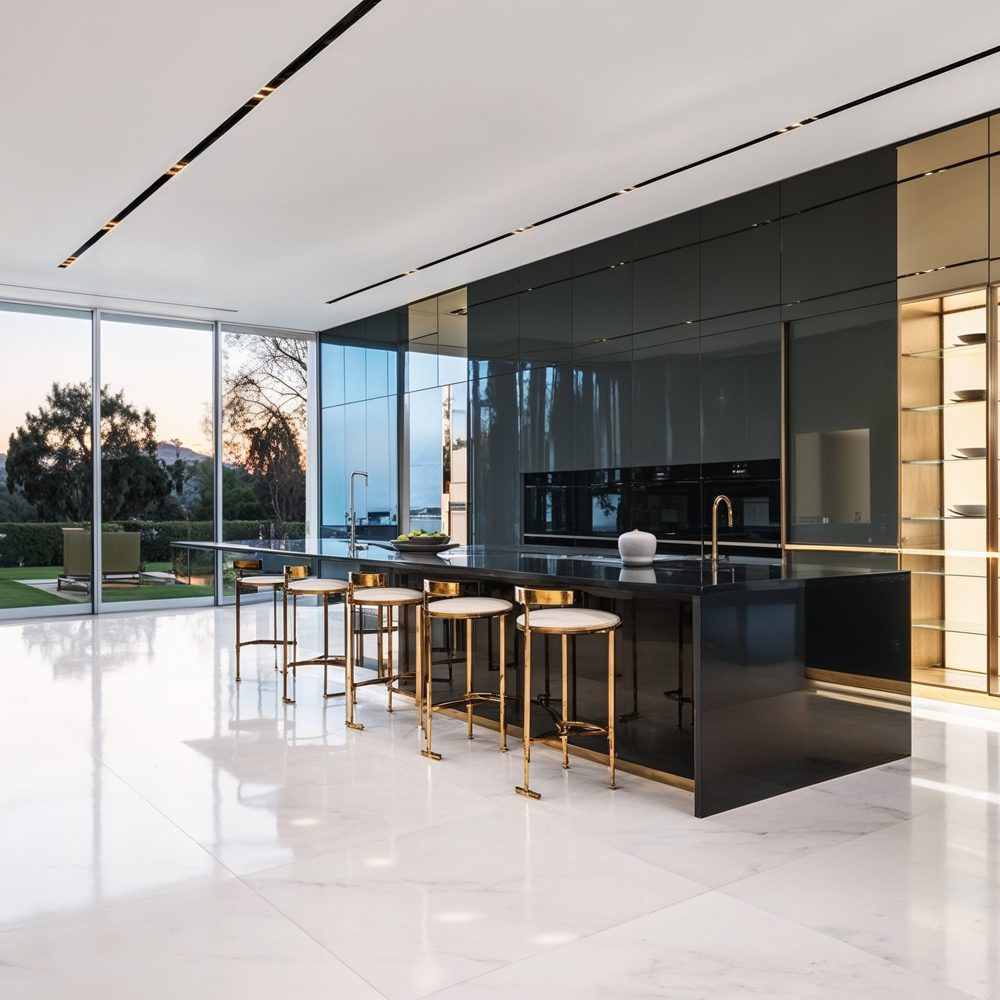 03 sleek black and gold kitchen in %e2%80%9cthe one%e2%80%9d