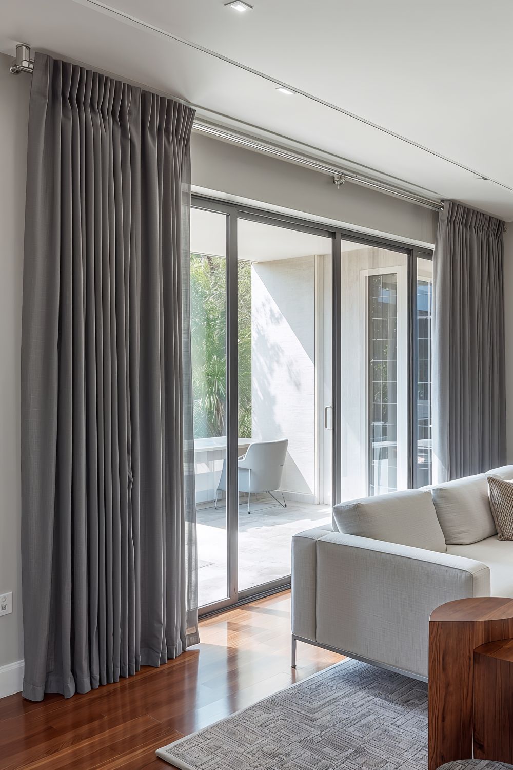 Sleek Track System Curtains For Sliding Glass Doors