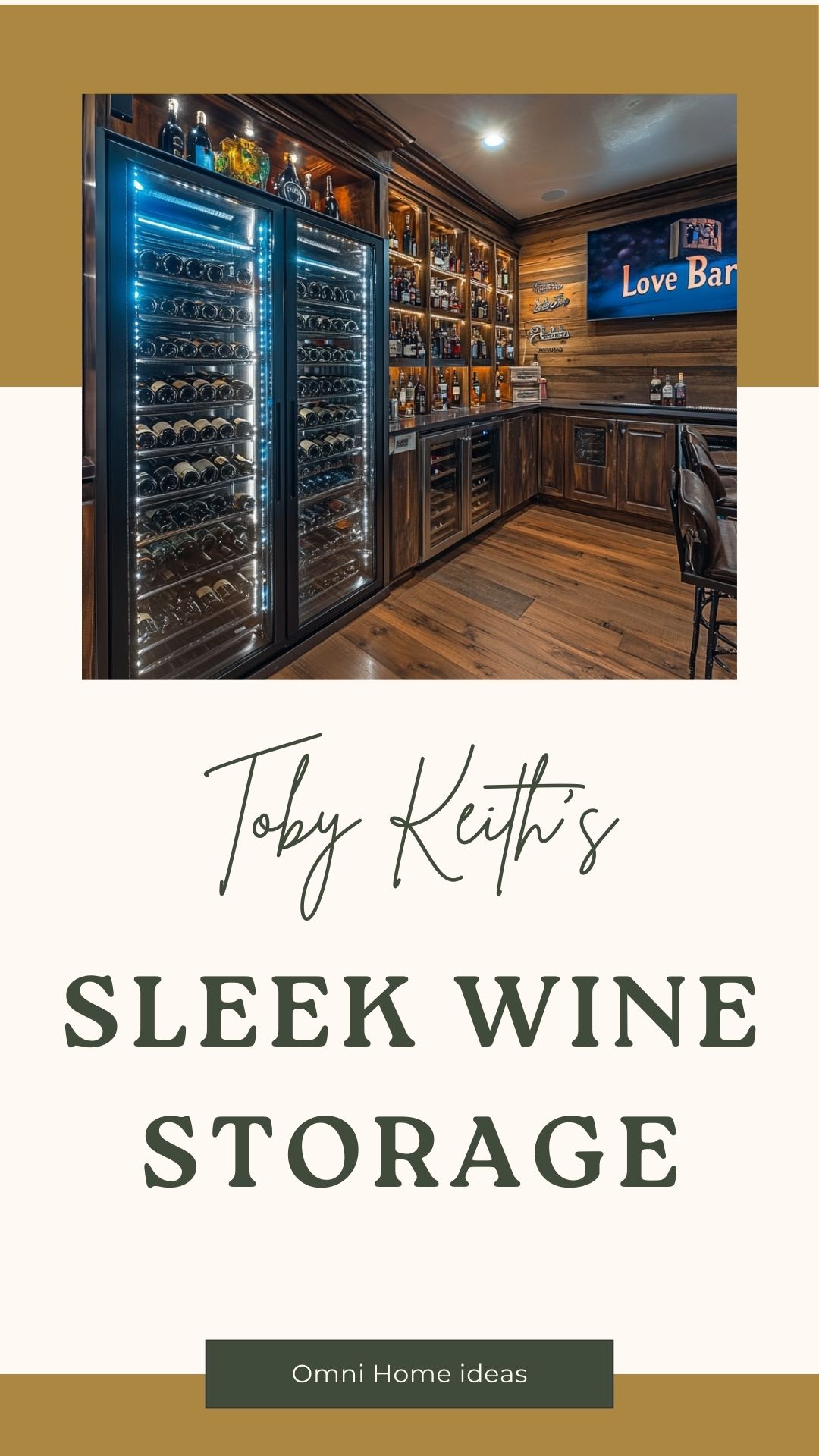 sleek wine storage in toby keith’s personal bar