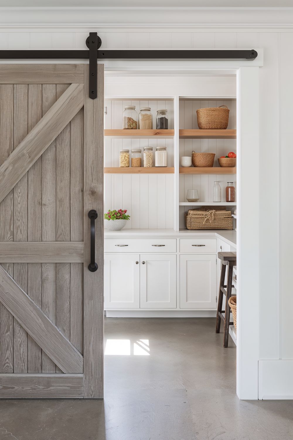 Sliding Barn Door Farmhouse Pantry