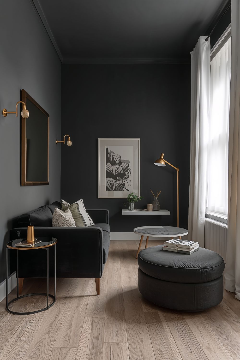 Small Dark Grey Living Room Space Maximizing Ideas