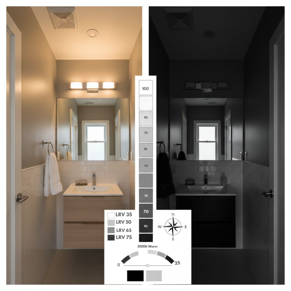 Small Grey Bathroom Light Reflectance Value LRV Guide