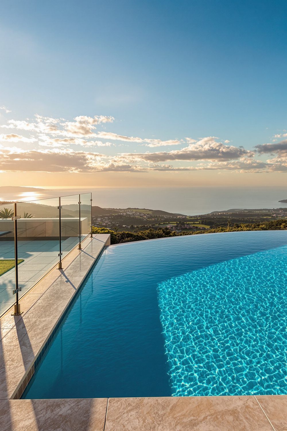 Small Infinity Edge Pool Backyard Visual Expansion Luxury