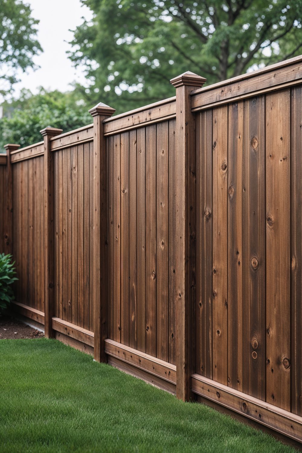 Solid 8 Foot Wood Privacy Fence For Backyard Noise Reduction