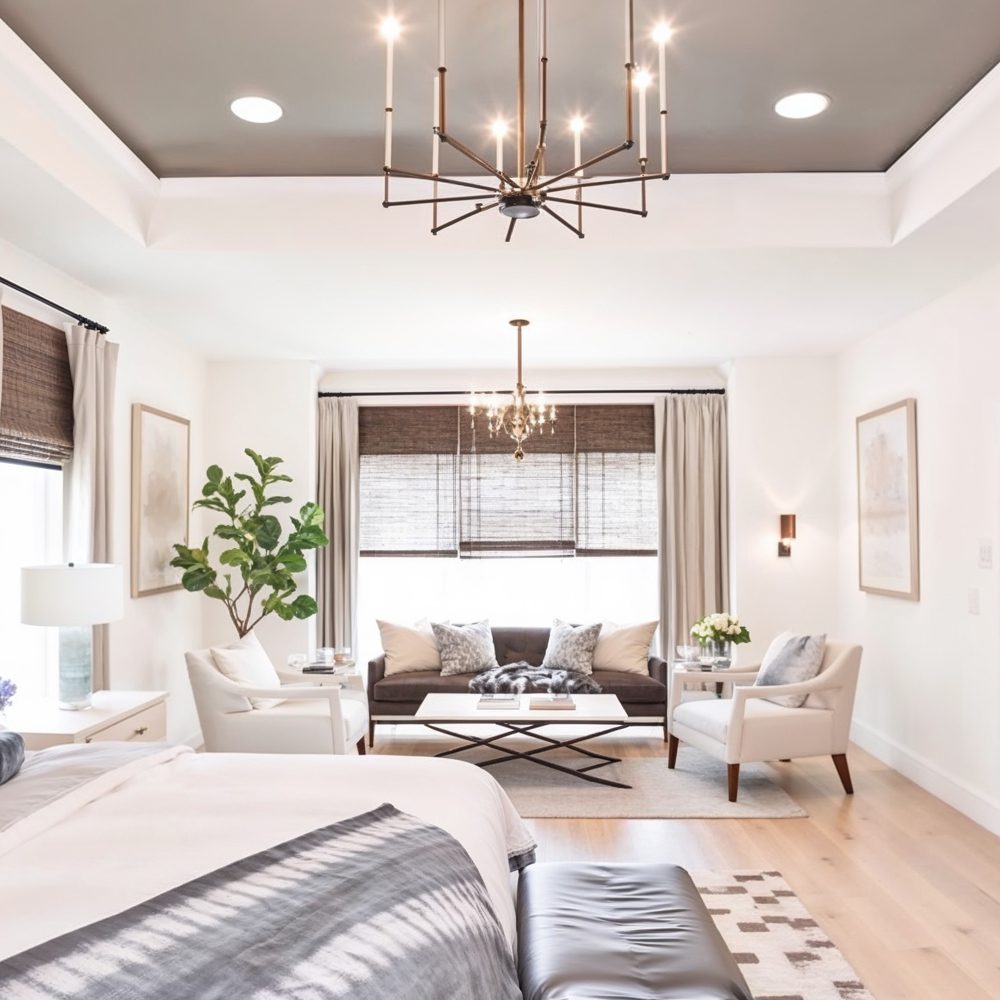 05 sophisticated guest bedroom with elegant chandelier