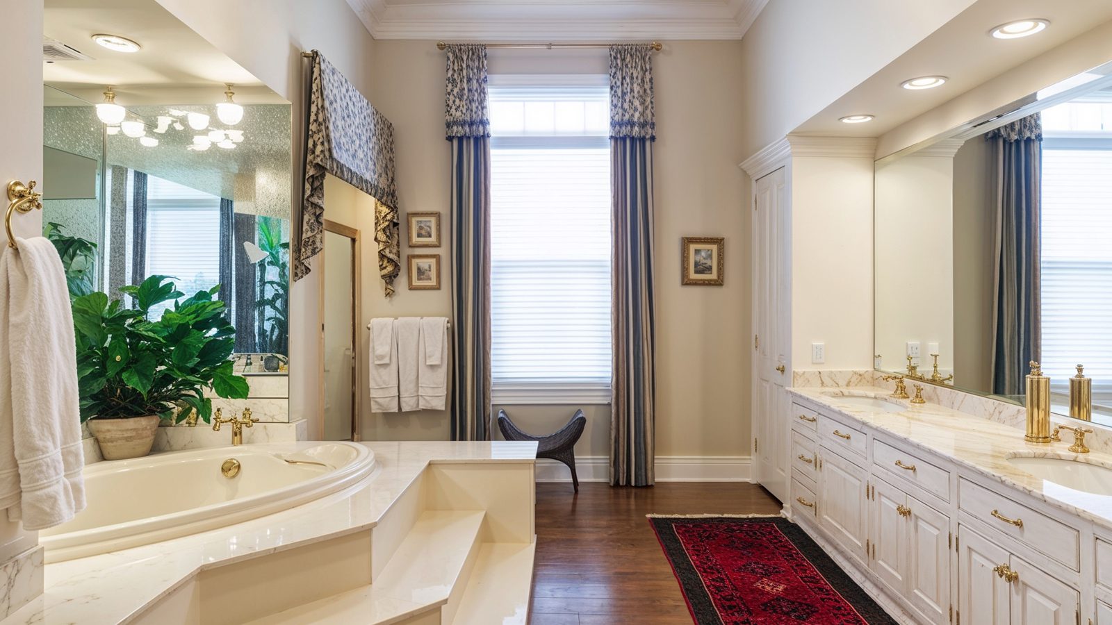 Spa Style Master Bathroom With Elegant Fixtures