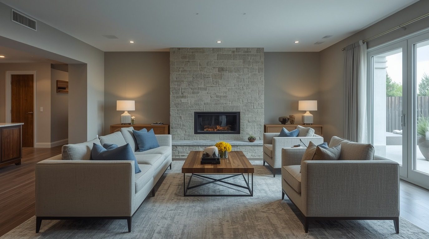 Staged Living Room With Clear Focal Point