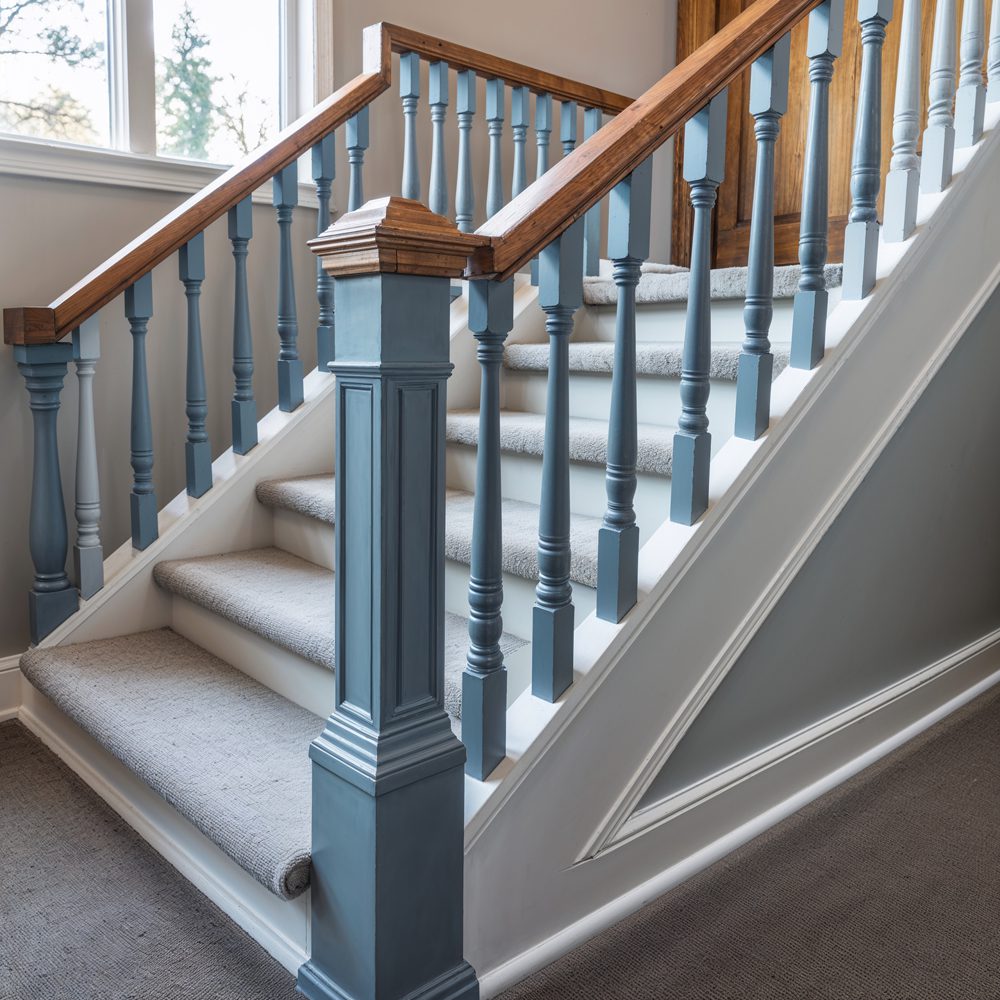 Updated handrail and balusters after renovation