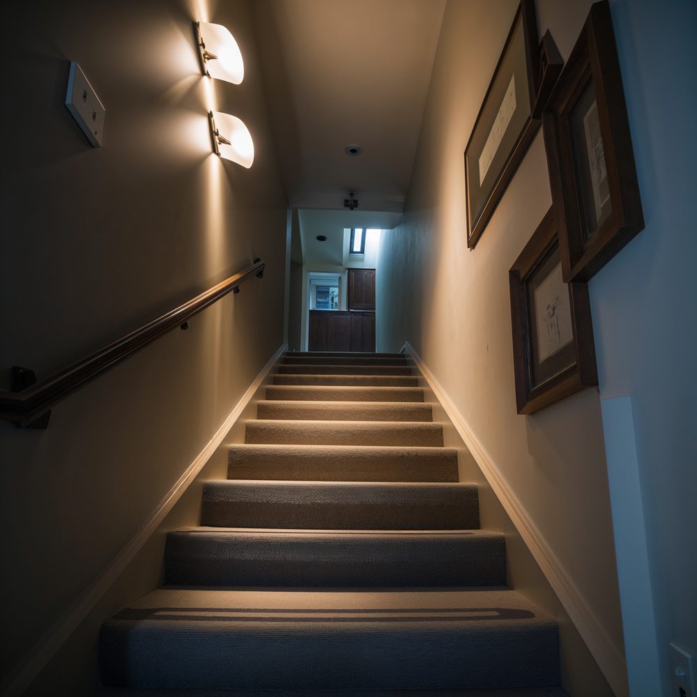 Poor lighting before staircase renovation