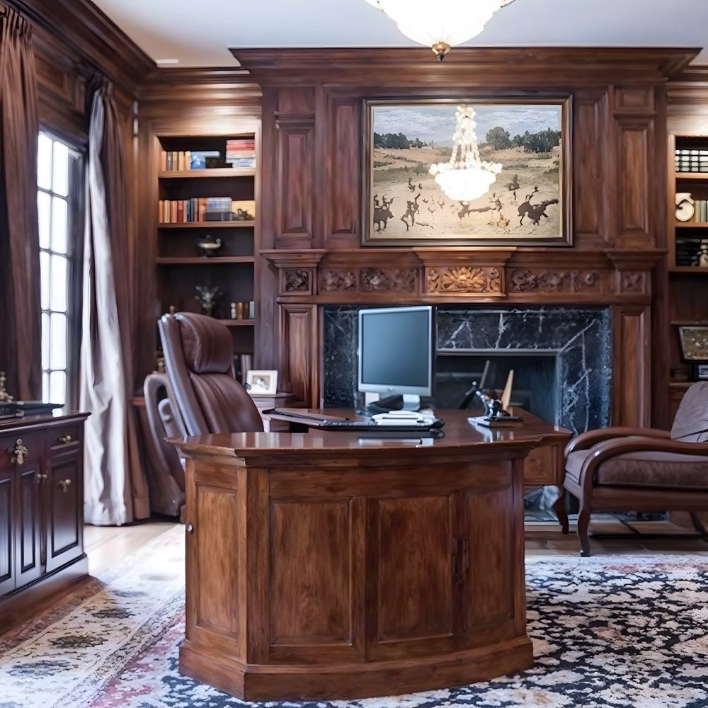08 stately home office with mahogany paneling
