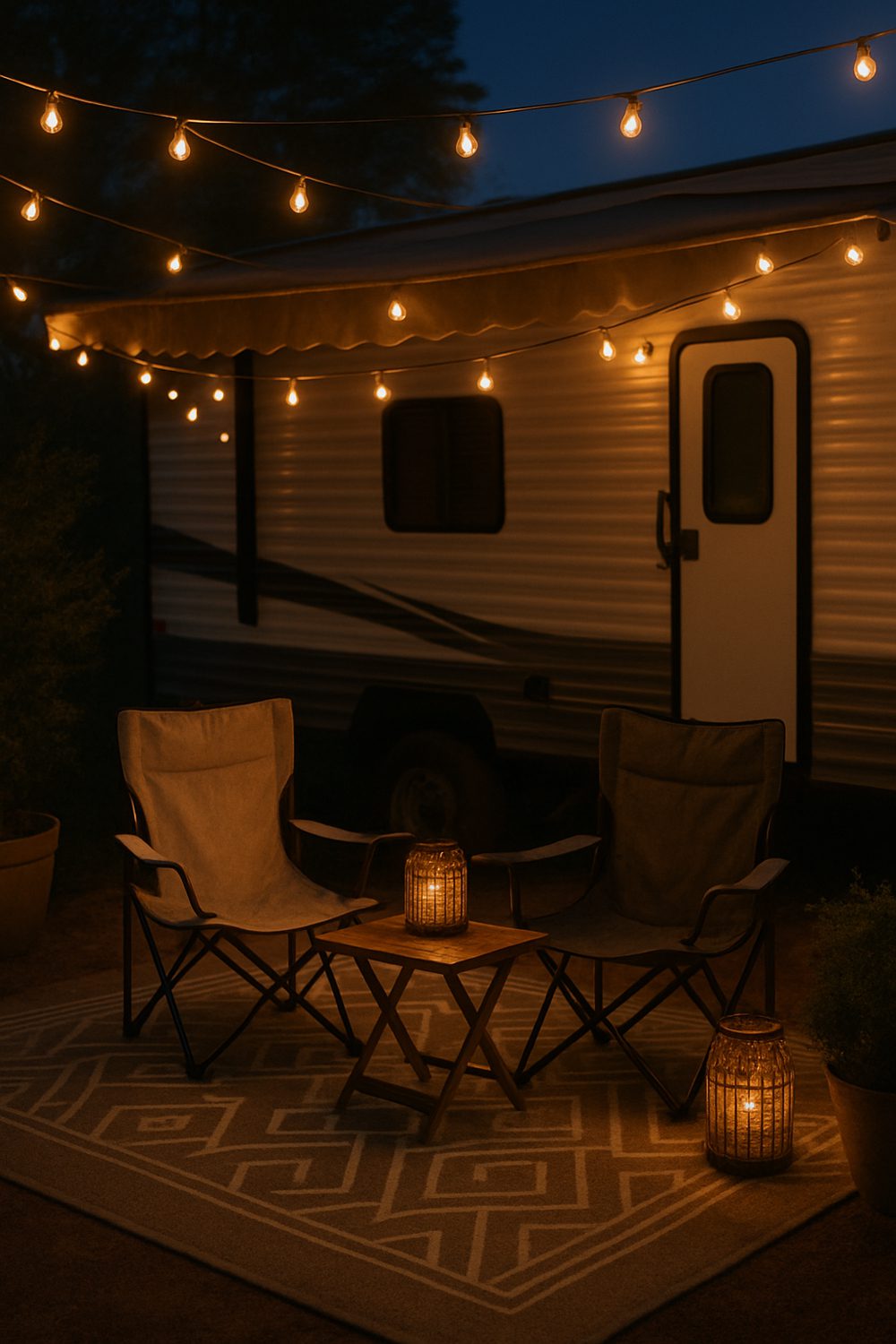 String Lighting For RV Patio Ambiance