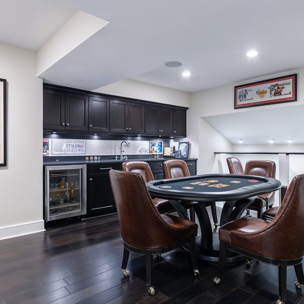 09 stylish entertainment room with poker table