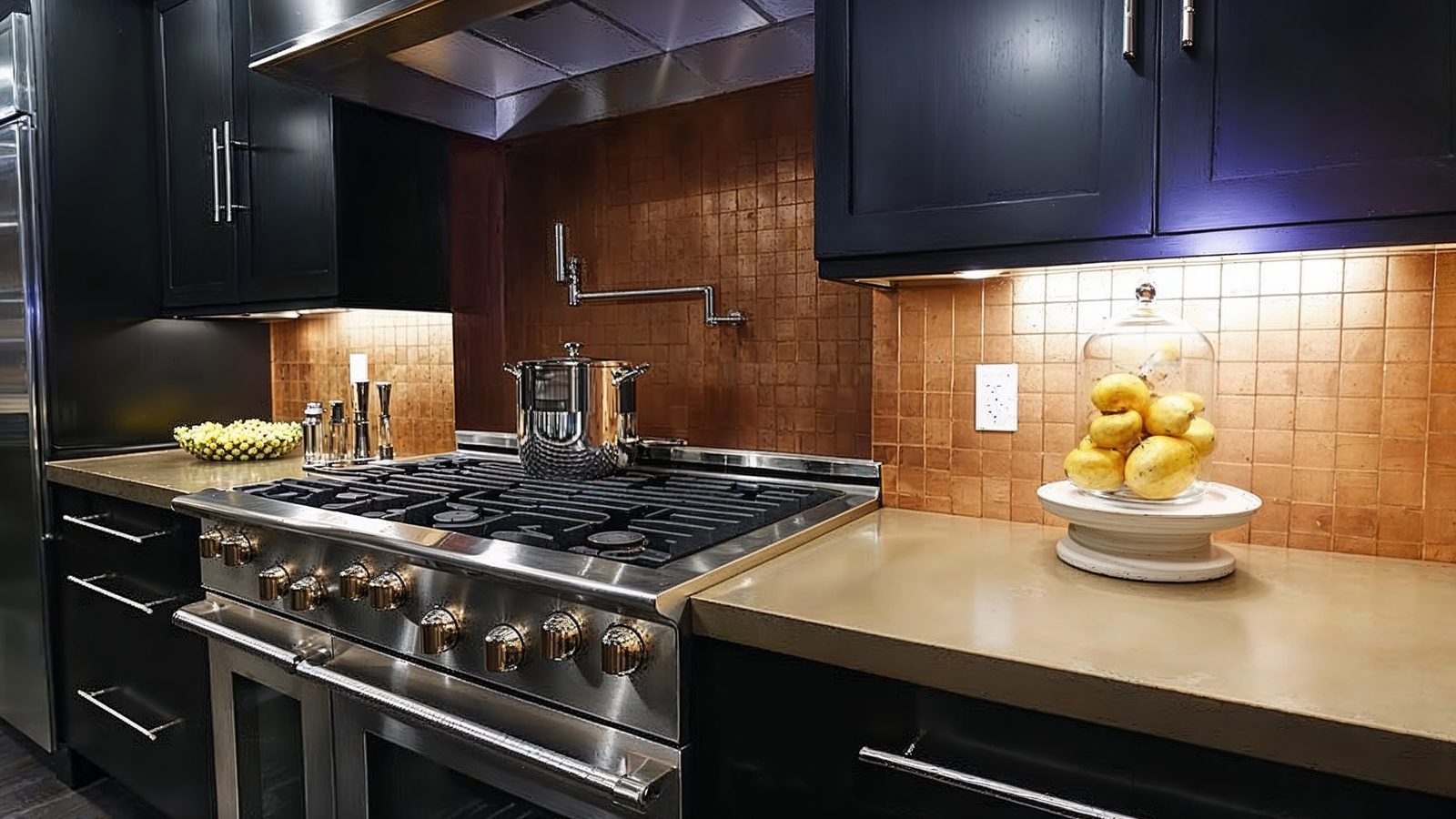 stylish gourmet kitchen detail at pamela bach%e2%80%99s hollywoo