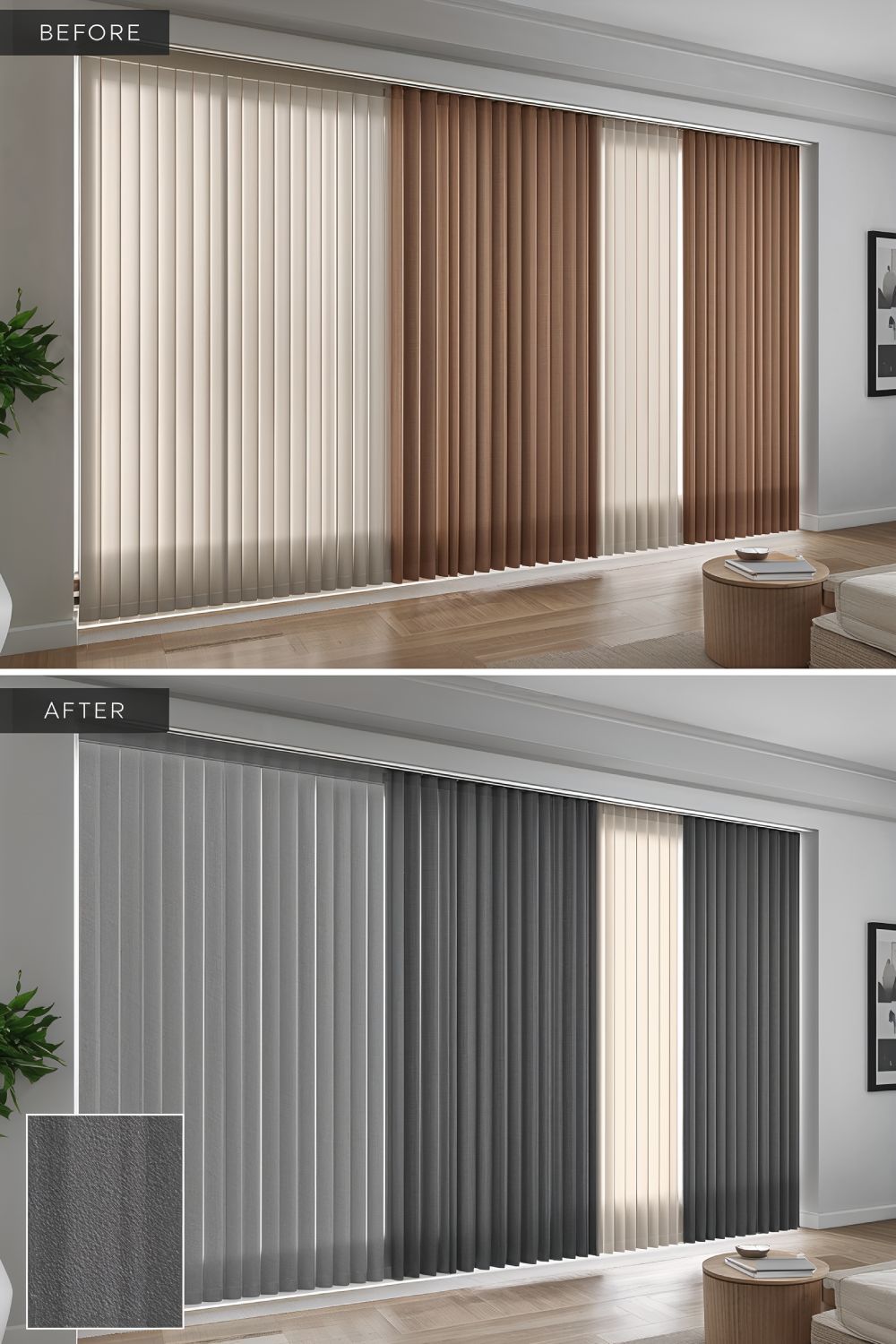 Stylish Panel Track Blinds Replace Old Vertical Blinds