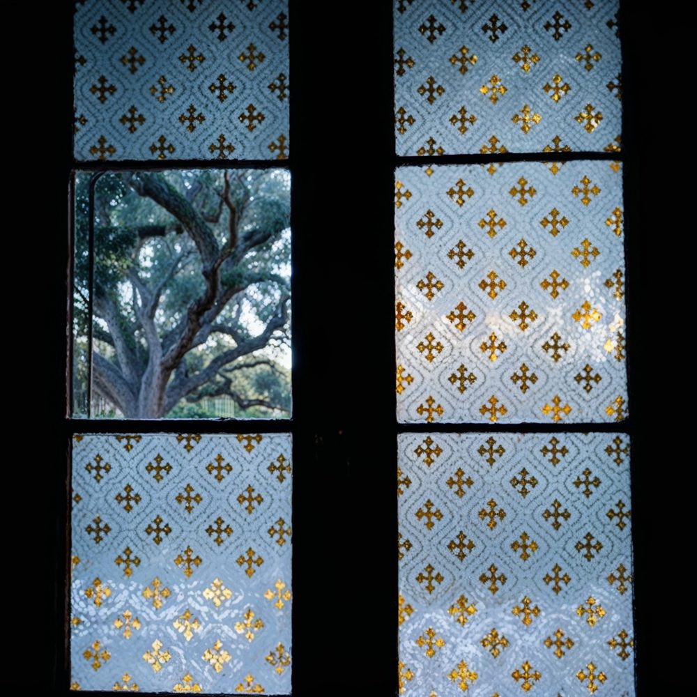 04 sunlight through patterned windows at myrtles plantation