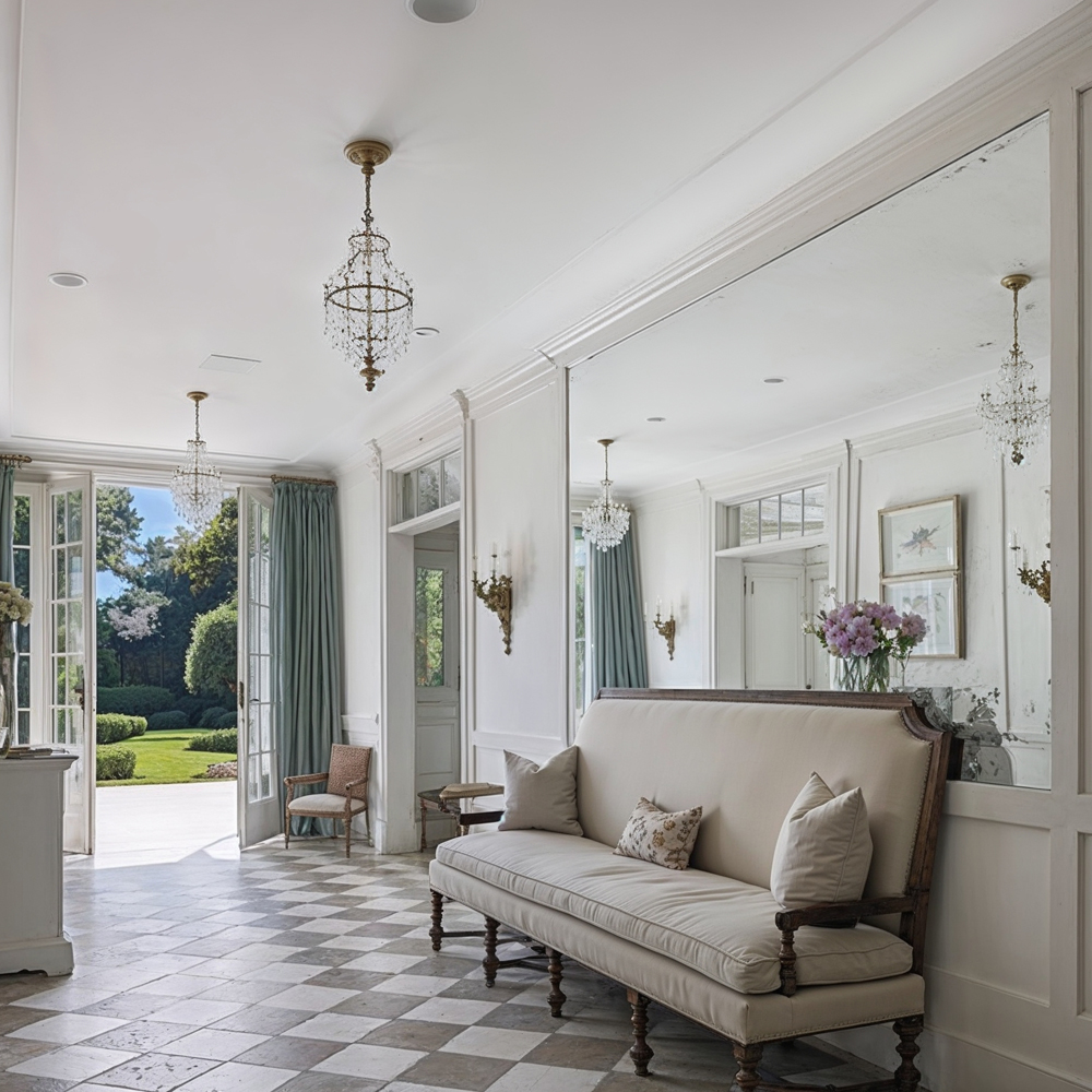 Sunlit Hallway With French Doors In Gwyneth Paltrow%E2%80%99s Ho