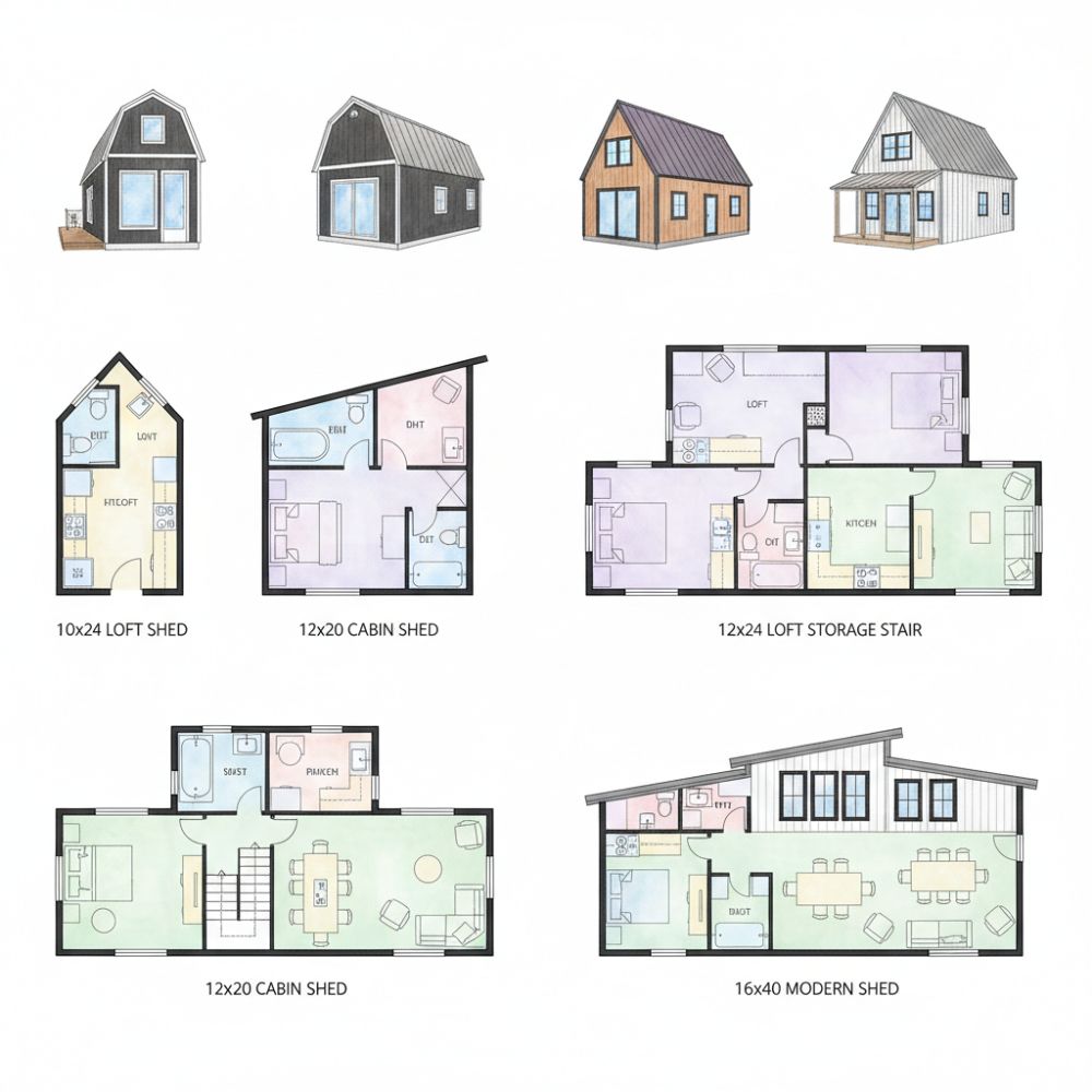 Tiny Shed House Floor Plans And Size Guide