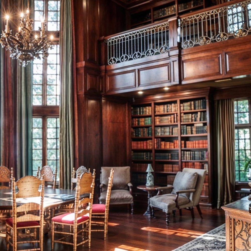 09 towering two story library