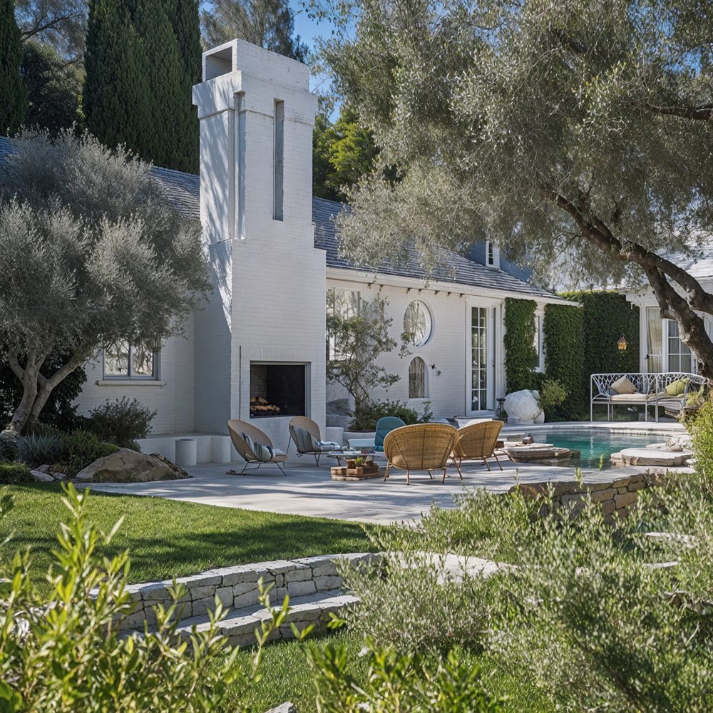 Tranquil Outdoor Oasis With Fireplace