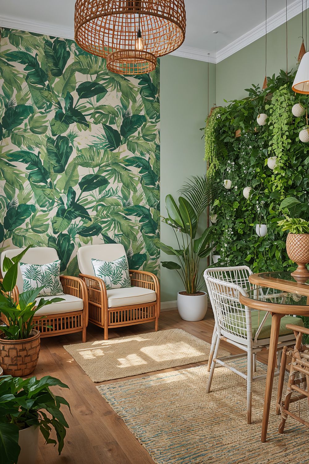 Tropical Plant Filled Nail Salon
