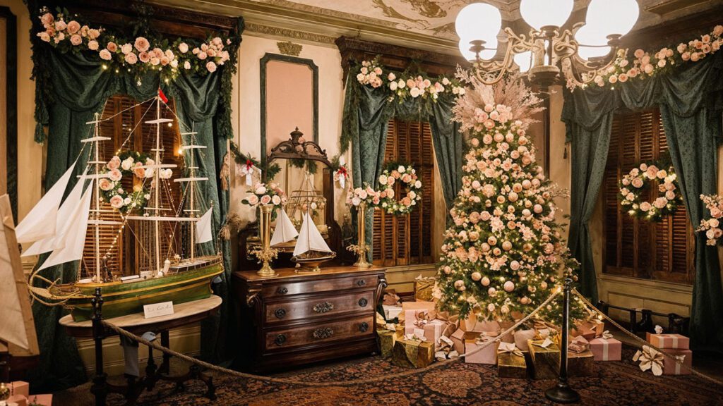 victoria mansion at christmas