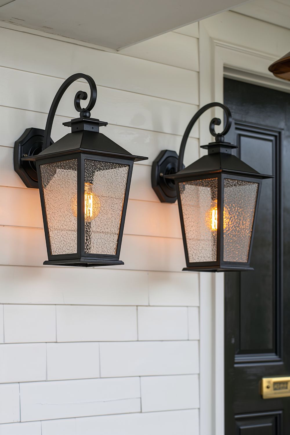 Vintage Black Lantern Sconces For Classic Front Door Lighting