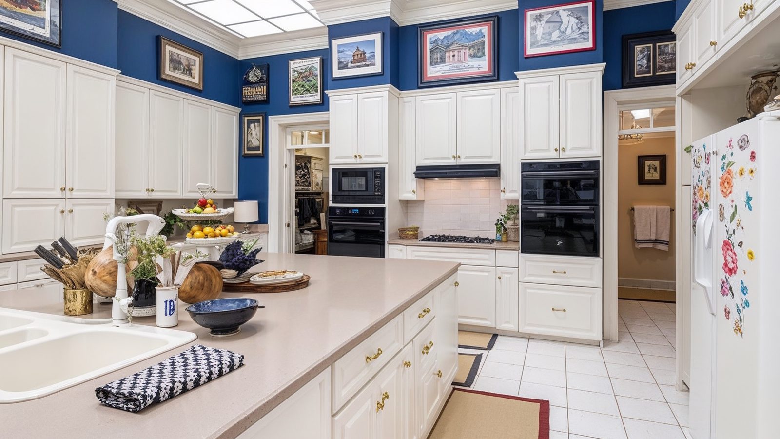 Vintage Inspired Kitchen With Blue & White Accents