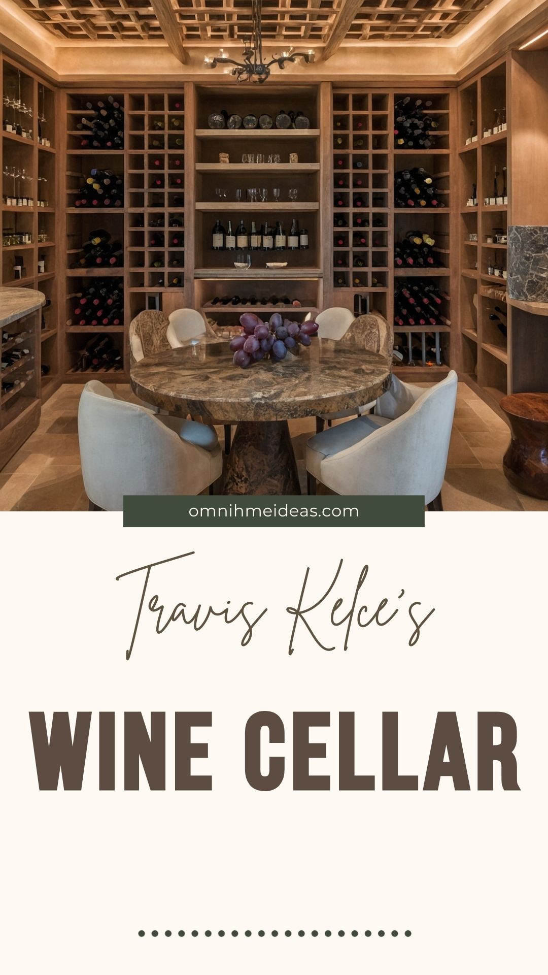 wine cellar at travis kelce’s leawood mansion