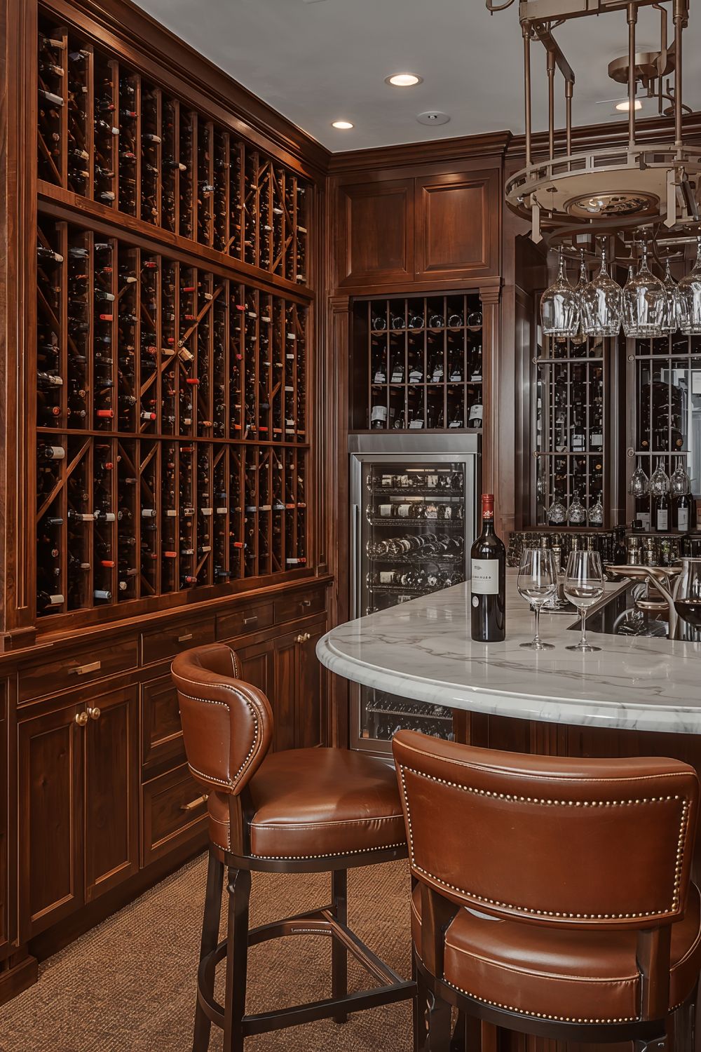 Wine Cellar Man Cave Bar With Floor To Ceiling Bottle Storage