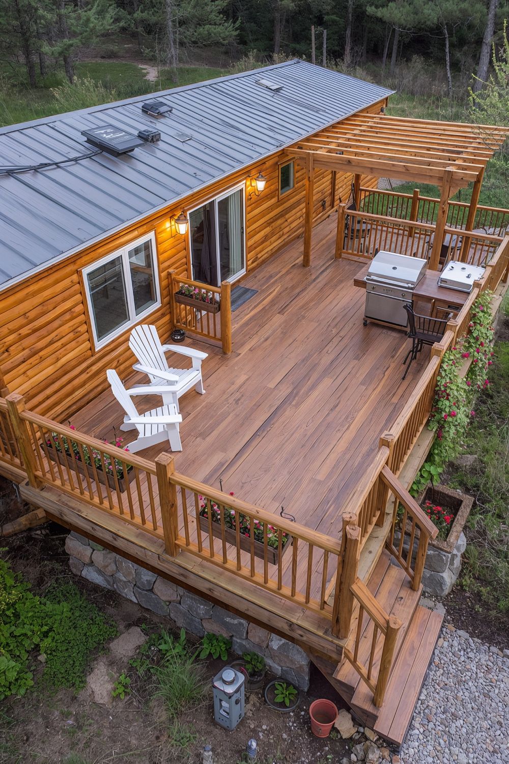 Wrap Around RV Deck Design Maximum Outdoor Living Space